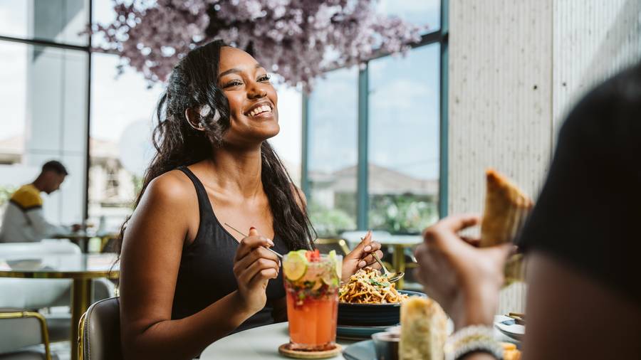 Guest enjoying a meal at Bole Bulbula